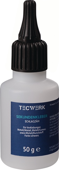 TECWERK Sekundenkleber schlagzäh 50g schwarz Flasche TECWERK - Vorteilspack