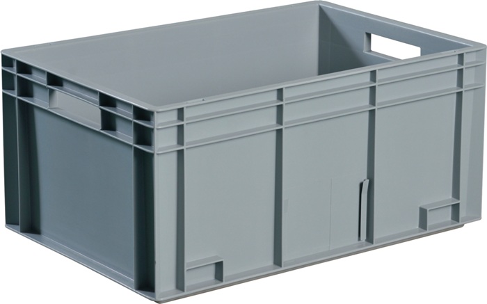 TECWERK Transportbehälter L400xB300xH120mm grau PP Muschelgr.Seitenwände geschl.TECWERK