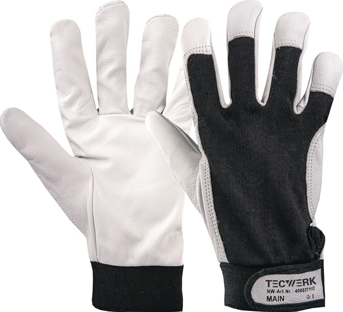 TECWERK Handschuhe Main Gr.8 schwarz/naturfarben EN 388 PSA II TECWERK - Vorteilspack