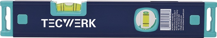 TECWERK Wasserwaage 30cm Alu.blau Spiegellibelle max.±0,5 mm/m TECWERK