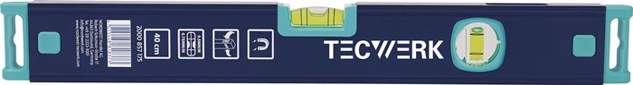 TECWERK Magnet-Wasserwaage 40cm Alu.blau m.Magnet ± 0,5 mm/m TECWERK