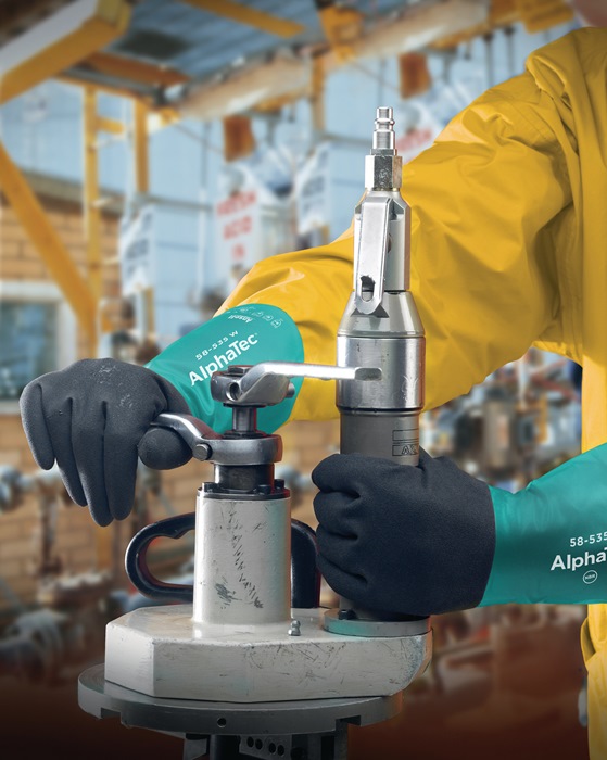 ANSELL Chemikalienhandschuhe Größe 10 flaschengrün/anthrazitgrau - Vorteilspack