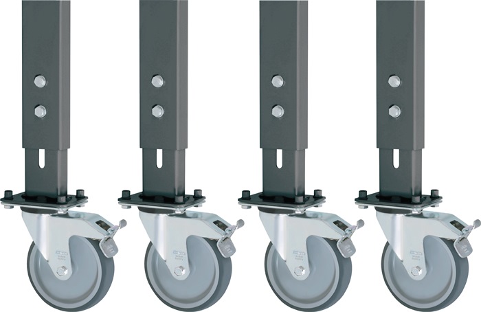 RAU Rollen-Satz 4 Lenkrollen mit Feststeller