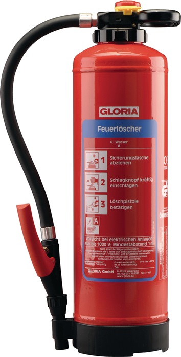 GLORIA Wasserfeuerlöscher 6 kg wiederaufladbar