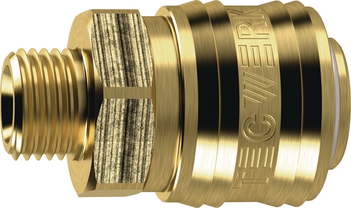 TECWERK Schnellverschlusskupplung DN 7,2, Außengewinde Messing blank - Vorteilspack