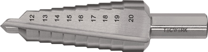 TECWERK Stufenbohrer Bohrber.12-20mm HSS ger.genutet Z.2 Stufen 9 TECWERK