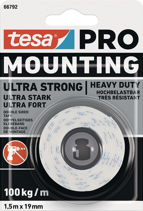 TESA Montageband Mounting PRO Ultra Strong 66792 weiß L.1,5m B.19mm TESA - Vorteilspack