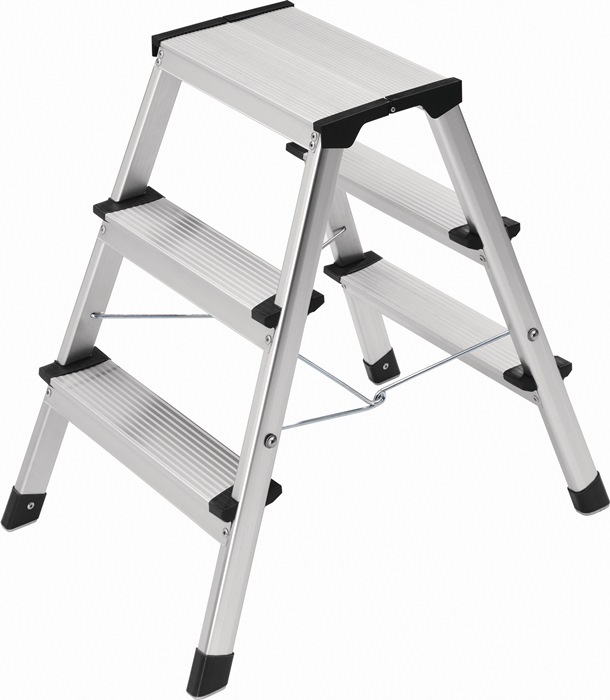 HAILO Klapptritt D60 Stufen 3 Plattform-H.600mm Alu.m.Anti-Rutsch-Riffelung HAILO