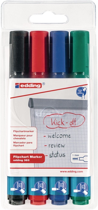 EDDING Flipchartmarker schwarz/rot/blau/grün