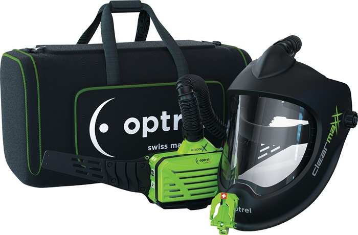 OPTREL Schleifhelm u.a. Gebläseatemschutz E3000X