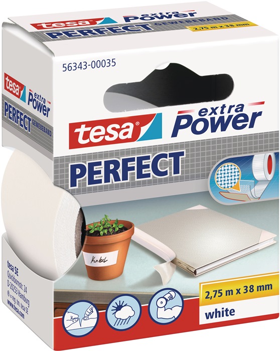 TESA Gewebeband ext.Power® 56343 weiß L.2,75m B.38mm Rl.TESA - Vorteilspack