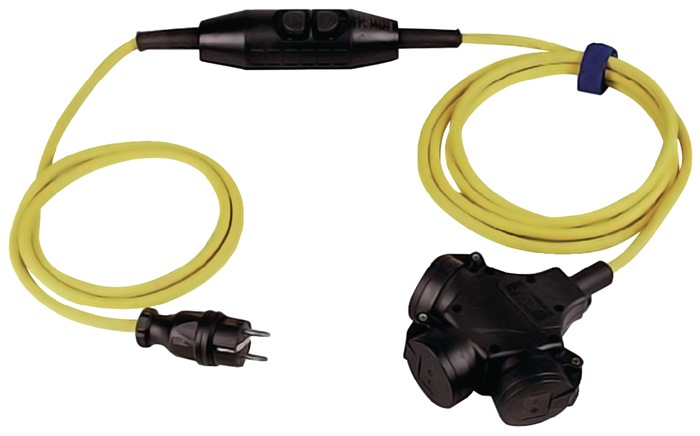 JÄGER DIREKT Schutzkontaktverlängerung 16A 230V 3x1,5mm² 4,5m H07RN-F gelb IP44 JÄGER DIREKT