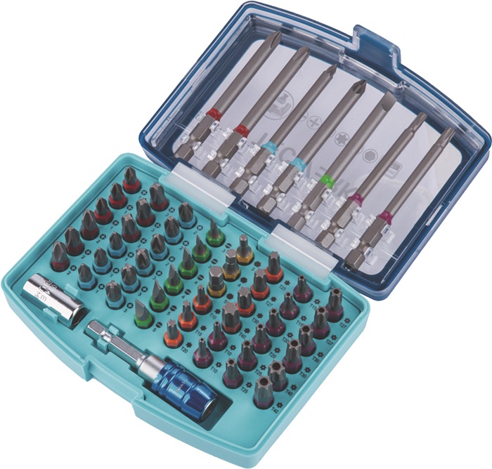 TECWERK Bitsortiment 57-tlg.Schlitz/PH/PZD/TX/TX-BO/6Kt.TECWERK