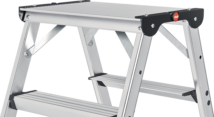 HAILO Stufenstehleiter DTL100 2x4-2x6 Stufen Alu.Gesamt-H.981-1430mm teleskopier.HAILO