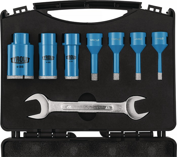 TYROLIT Fliesenbohr-Set 8-teilig Ø 6, 8, 10, 12, 20, 25, 35 mm