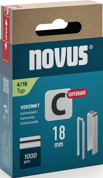 NOVUS Schmalrückenklammer Breite 6 mm Schenkellänge 18 mm