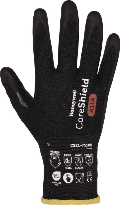 HONEYWELL Schnittschutzhandschuhe CORESHIELD 18G BLACK Gr.8 schwarz EN 388,EN 407,EN 36350 - Vorteilspack
