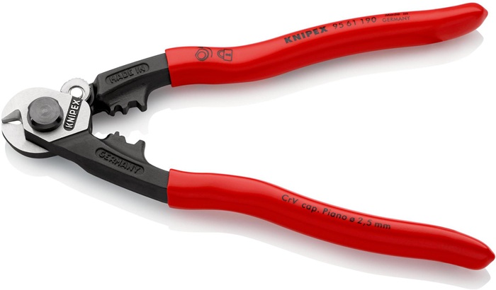 KNIPEX Drahtseilschere L.190mm pol.Ku.-Überzug KNIPEX