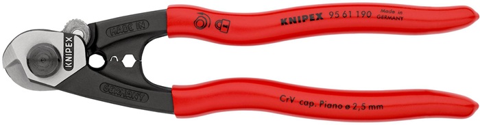 KNIPEX Drahtseilschere L.190mm pol.Ku.-Überzug KNIPEX