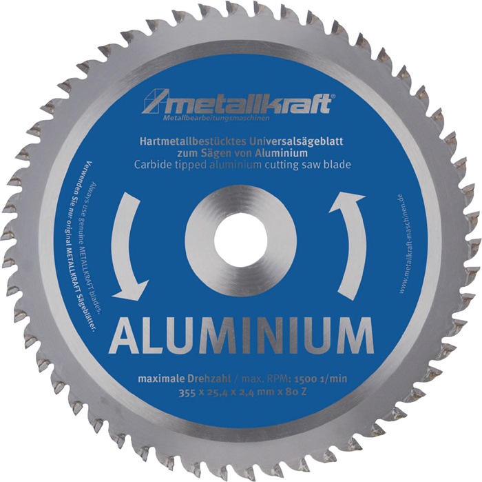 METALLKRAFT Metallkreissägeblatt Sägeblatt-Ø 355 mm Breite 2,4 mm