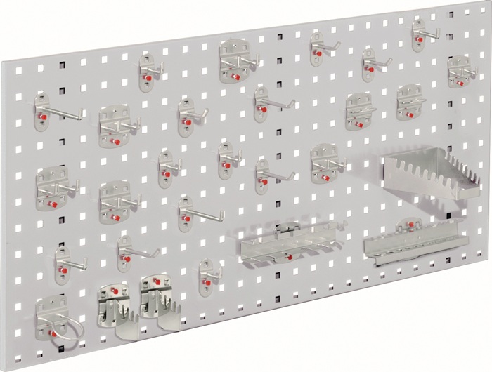 RASTERPLAN Lochplatte B450xL1000mm lichtgrau 28 tlg.RASTERPLAN