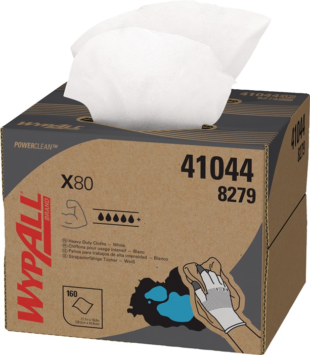 WYPALL Wischtuch WypAll® X80 8279 L.ca.424 mmxB.ca.282mm weiß 1-lagig Box WYPALL
