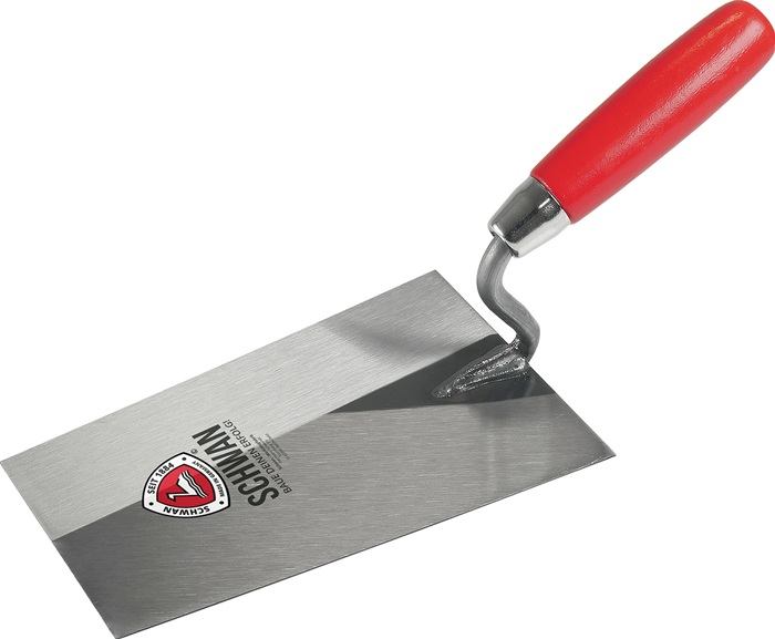 SCHWAN Tiroler Maurerkelle L.325mm B.130mm Holzheft,S-Hals gehärteter STA SCHWAN
