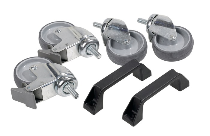 RAACO Doppelstativzubehör 6tlg. 4Rollen 2 Handgriffe