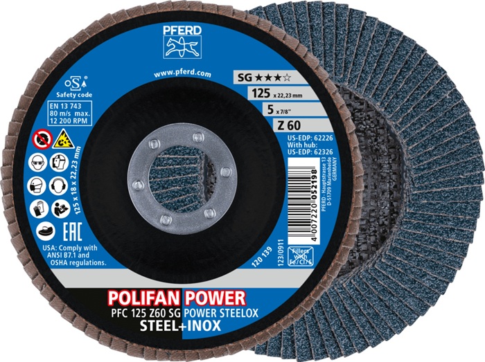 PFERD TOOLS Fächerscheibe Ø 125 mm Körnung 60 - Vorteilspack