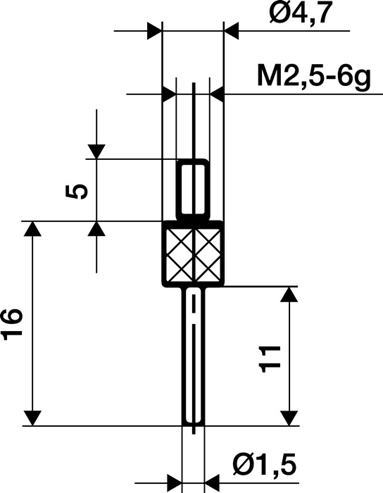 KÄFER Messeinsatz Ø 1,5 mm Länge 50 mm Stift