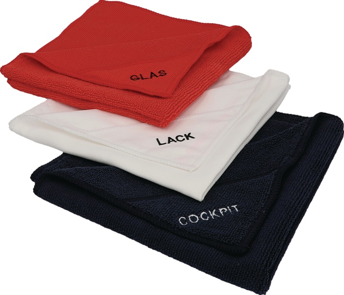 NIGRIN Mikrofasertuch-Set rot, weiß, schwarz - Vorteilspack