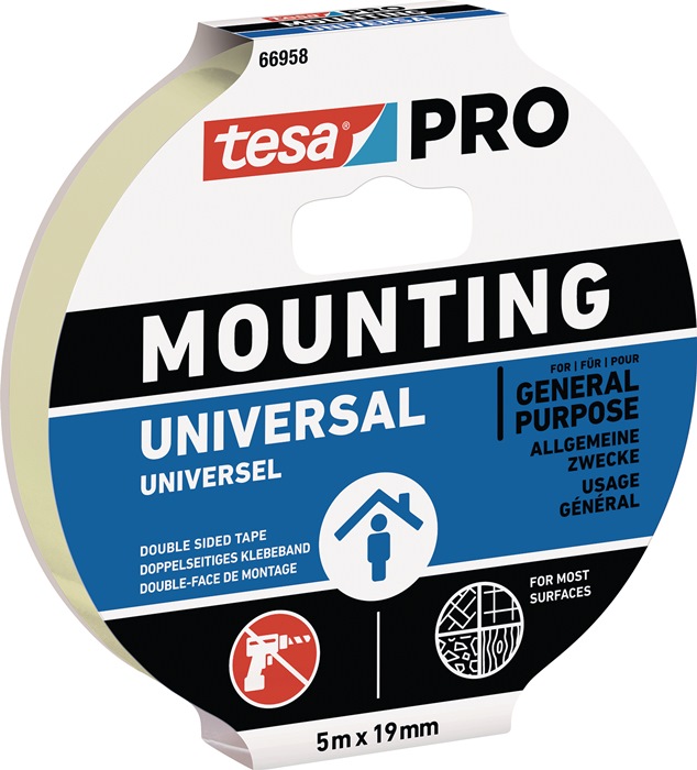 TESA Montageband Mounting PRO Univ.66958 weiß L.5m B.19mm TESA - Vorteilspack