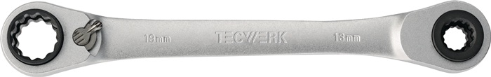 TECWERK Multifunktionsknarrenringschlüssel 4in1 10/13/17/19mm 12-KT.L.220mm Z.72 TECWERK