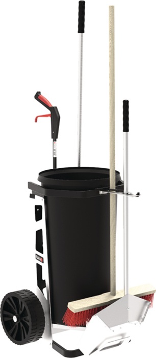 FLORA Reinigungswagen Tonne 60 l,Greifzange,Schaufel,Besen STA FLORA