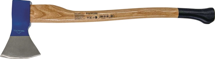 TECWERK Holzaxt Rheinische Form 1250g stahlgeschmiedet Eschenkuhfuß TECWERK