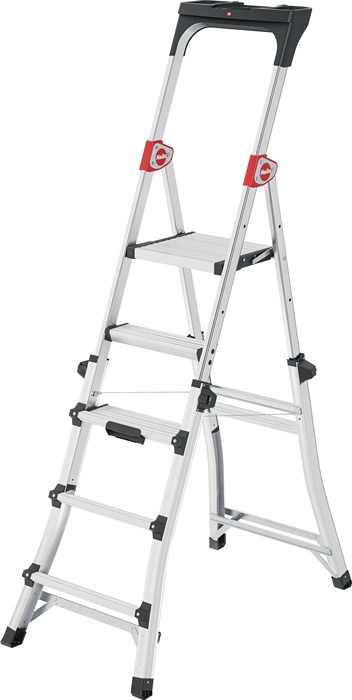 HAILO Stufenstehleiter TL100 Stufen 3-5 Stufen Alu.elox.Gesamt-H.1430-1900mm