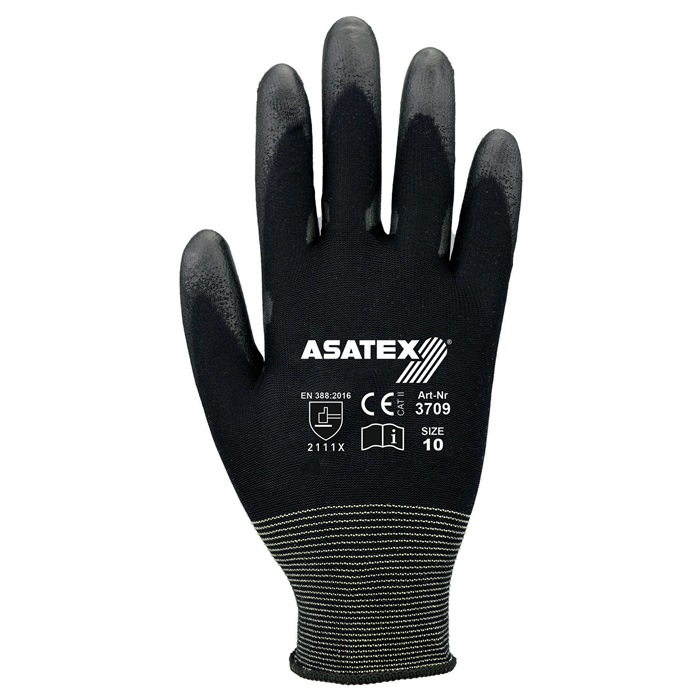 ASATEX Handschuhe Gr.7 schwarz PA m.Soft-Polyurethan ASATEX - Vorteilspack