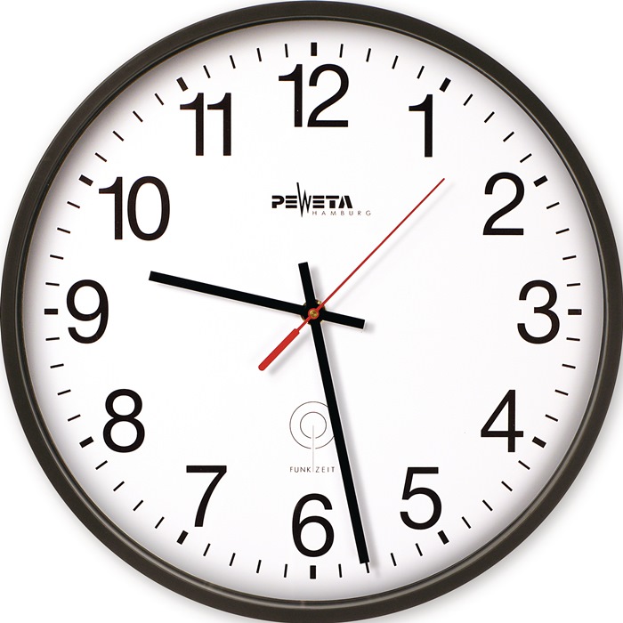 Funkuhr Funkuhr Kunststoff schwarz