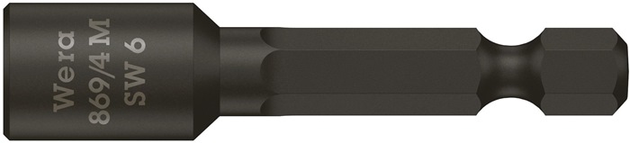 WERA Steckschlüsseleinsatz 869/4M m.6-KT.-Antr.SW 6mm L.50mm m.Magnet WERA