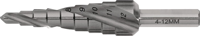 TECWERK Stufenbohrer Bohrber.4-12mm HSS Spiralnut Z.2 Stufen 9 TECWERK