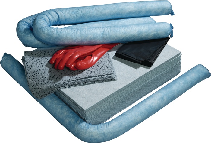 TECWERK Notfallset Öl Inhalt 50-teilig mit Handschuhen