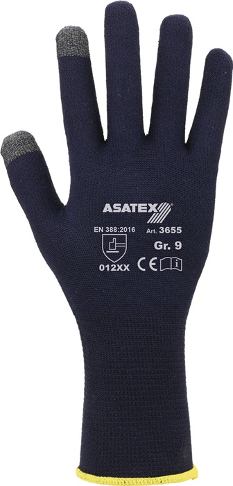 ASATEX Feinstrickhandschuhe f.Smartphones u.Touchscreens Gr.7 dunkelblau - Vorteilspack
