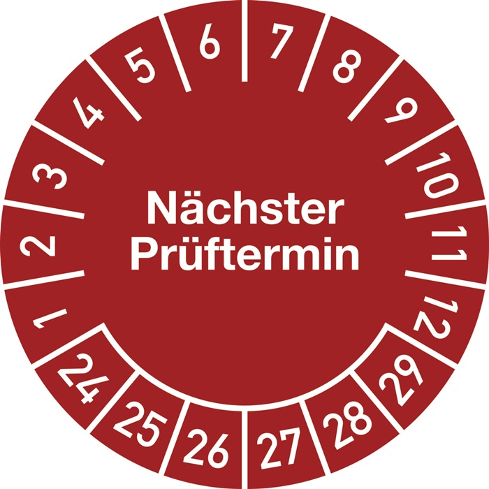 Mehrjahresprüfplakette Ø 20 mm