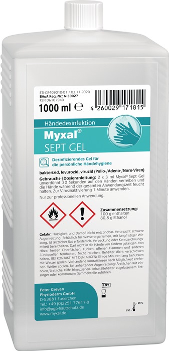 MYXAL Handdesinfektionsgel 1 l