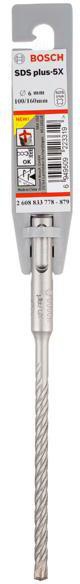 BOSCH Hammerbohrer PRO SDS plus-5X D.6,0mm Arbeits-L.100mm L.160mm SDS plus