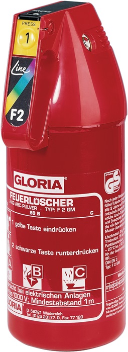 GLORIA KFZ-Pulverfeuerlöscher 2 kg mit Dauerdruck