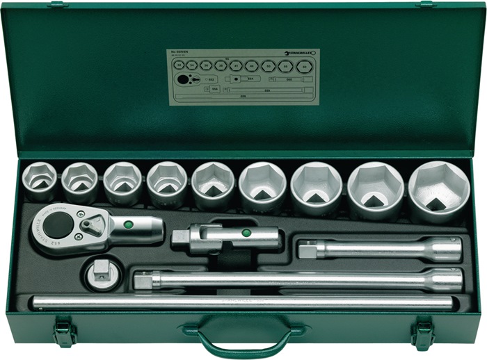 STAHLWILLE Steckschlüsselsatz 55/9/6N 15-tlg.3/4 Zoll SW 32-60mm Z.36 6KT STAHLWILLE