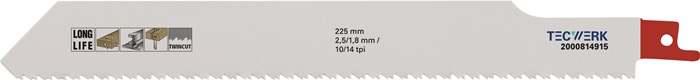 TECWERK Säbelsägeblatt L.225mm B.25mm TPI 10/14 2,5/1,8mm 5 St./Karte TW