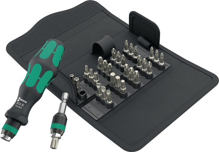 WERA Bitsortiment Kraftform Kompakt 70 Allround 32-tlg.Schlitz/PH/PZD/TX-BO/6Kt.WERA