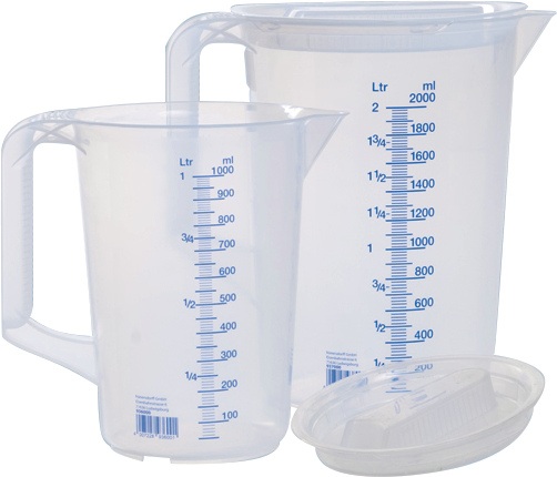 HÜNERSDORFF Messkannen-Set 1x 1000, 1x 2000 ml Polypropylen